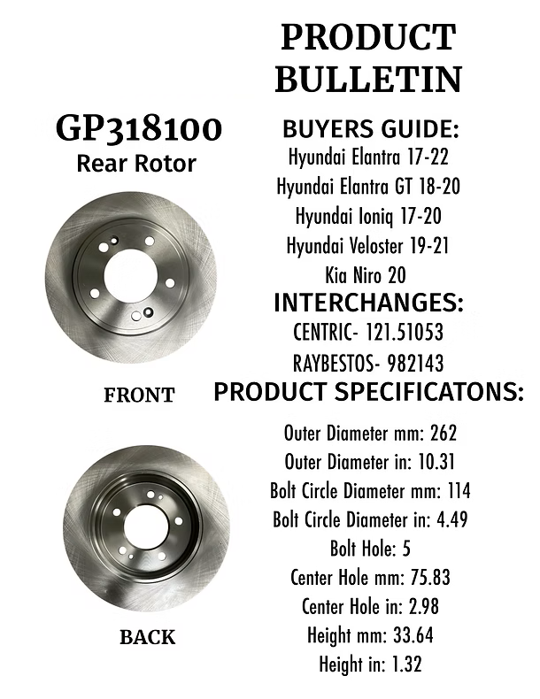 Hyundai Elantra 17-22, Hyundai Elantra GT 18-20, Hyundai loniq 17-20, Hyundai Veloster 19-21, Kia Niro 20