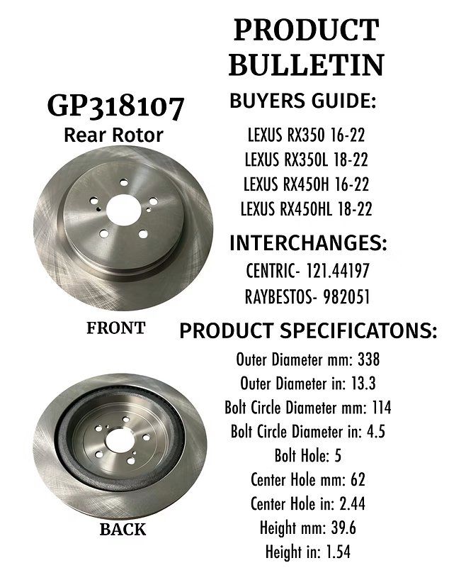 LEXUS RX350 16-22, LEXUS RX350L 18-22, LEXUS RX450H 16-22, LEXUS RX450HL 18-22