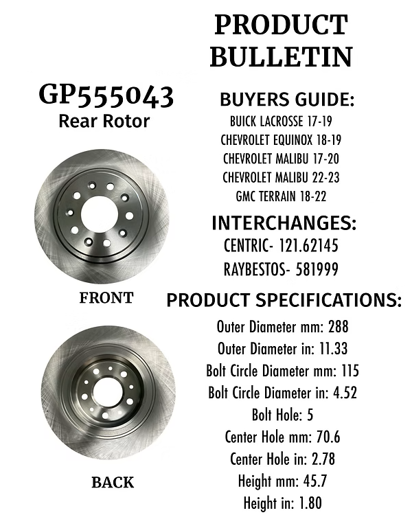 BUICK LACROSSE 17-19, CHEVROLET EQUINOX 18-19, CHEVROLET MALIBU 17-20, CHEVROLET MALIBU 22-23, GMC TERRAIN 18-22